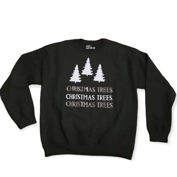 NWT Wool + Pepper Co. Christmas Trees Crewneck Sweatshirt - Picture 1 of 4